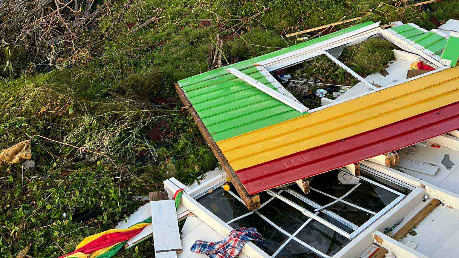 We finally have some photos of the actual damage to the house and neighborhood.